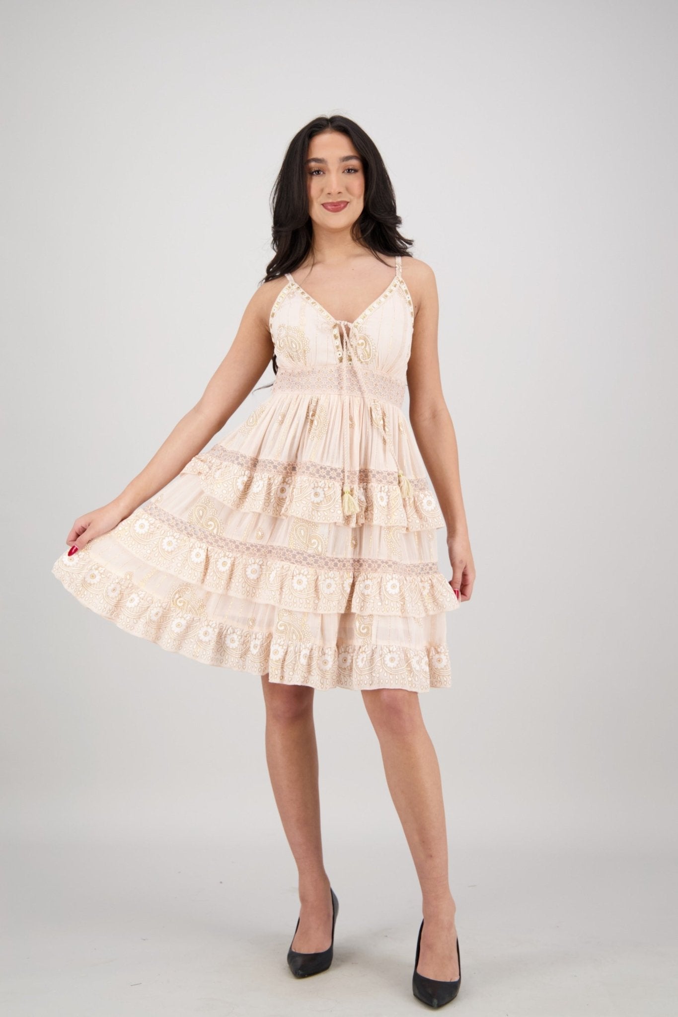 Paloma Ruffle Mini Dress 25173 - Advance Apparels Inc