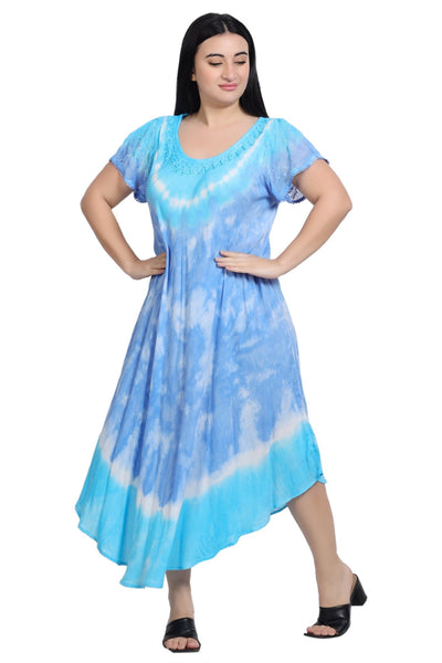 Pastel Cap Sleeve Tie Dye Dress 522140SLV - Advance Apparels Inc