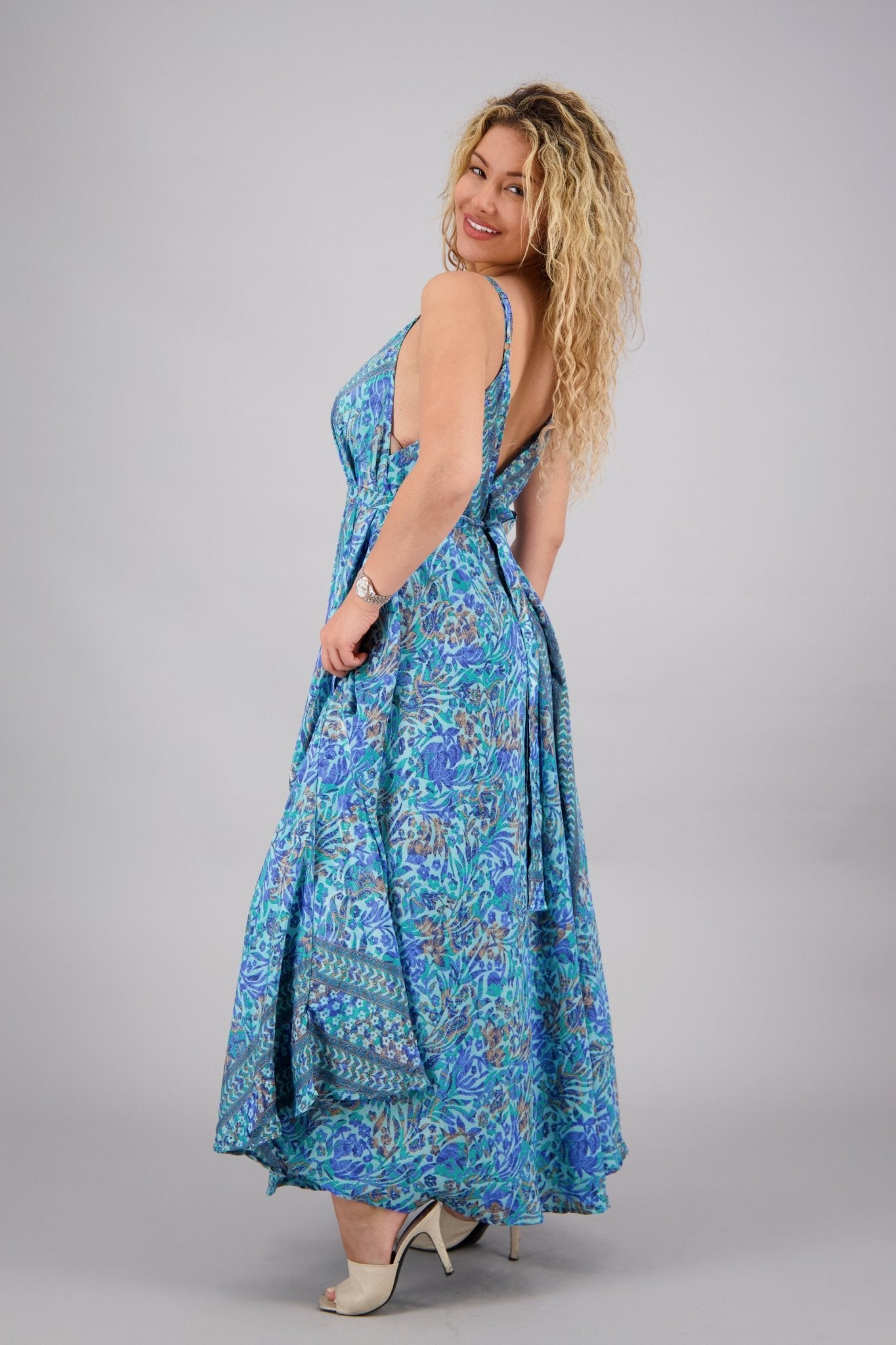 inc floral print maxi dress Laufry Yellow Floral Print Maxi Dress - US 16
