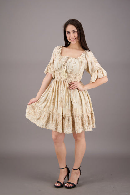 Pastel Paisley Short Sleeve Dress 24942 - Advance Apparels Inc