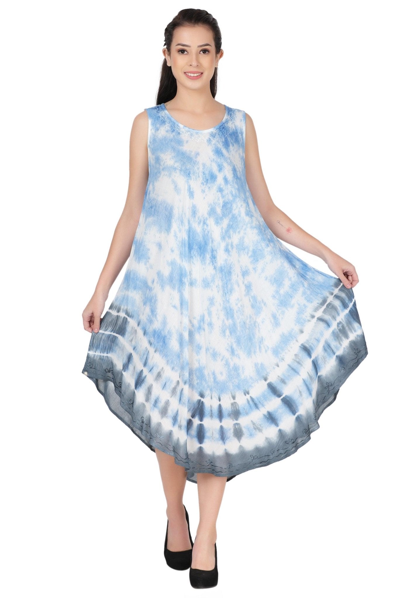 Pastel Tie Dye Beach Dress 482156 Grey / One Size Fits Most Pastel Tie Dye Beach Dress 482156 Grey / One Size Fits Most