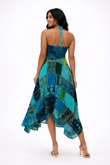 Patchwork Halter Dress PAT - 3274 - Advance Apparels Inc