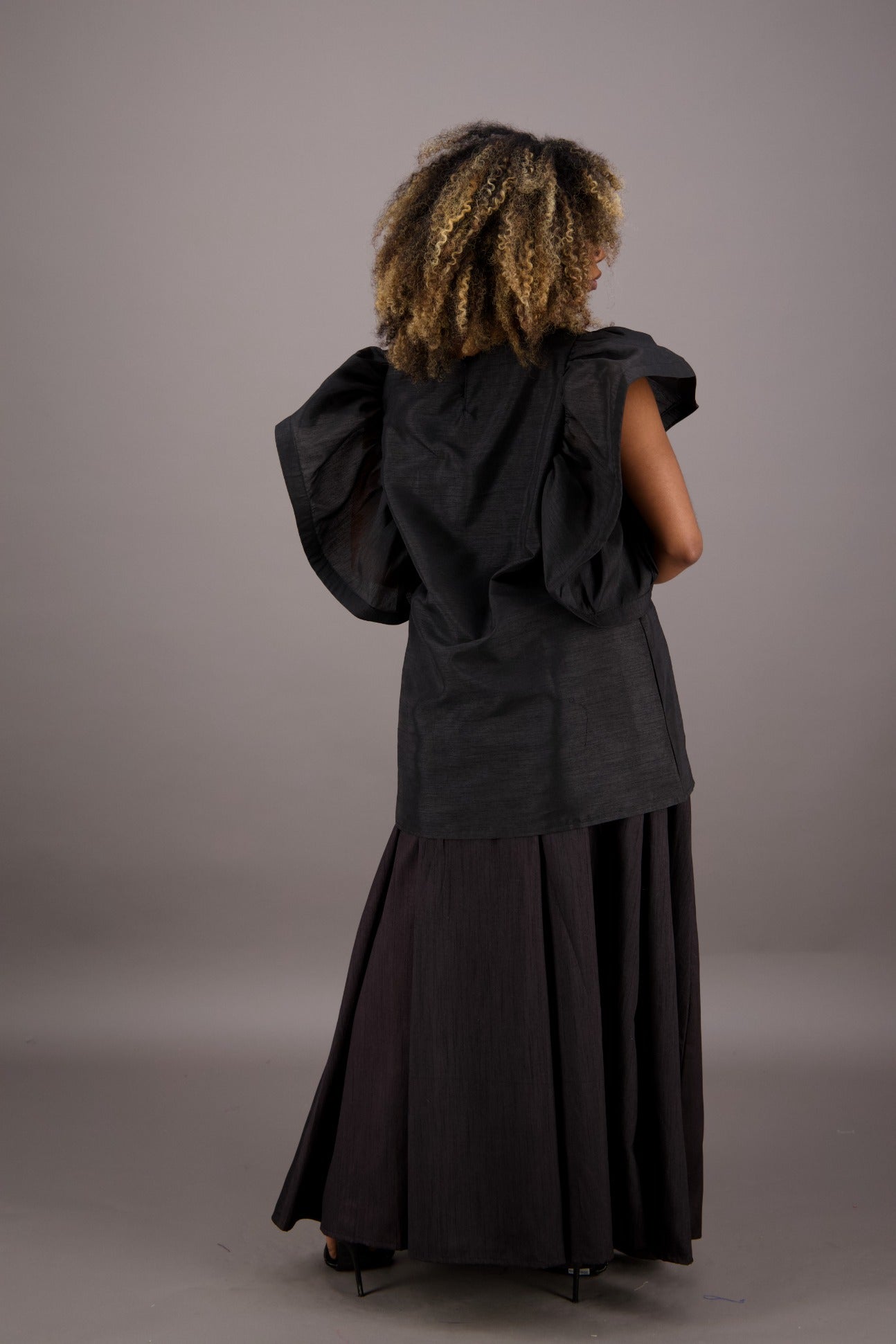 Petal Sleeve Solid Color Blouse AT - 2470 - Advance Apparels Inc