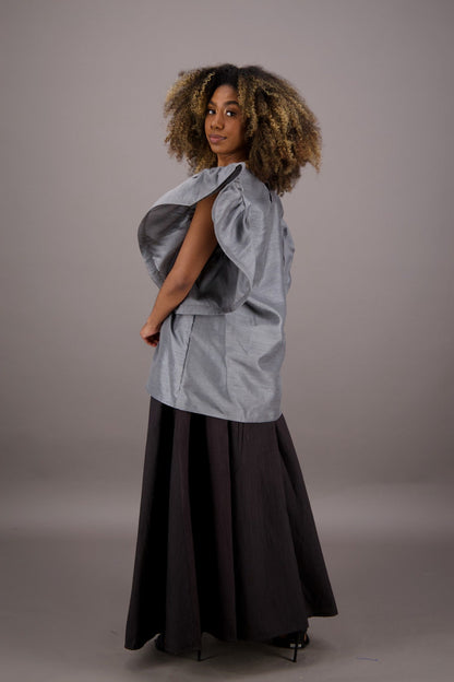Petal Sleeve Solid Color Blouse AT - 2470 - Advance Apparels Inc