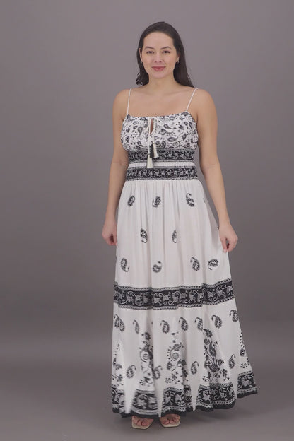 Long Batik Block Print Dress BD-2054