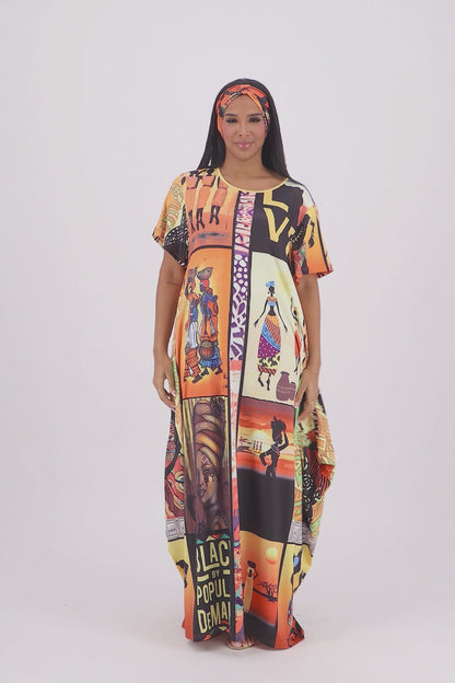 "Black by Popular Demand" Print Kaftan CH8862