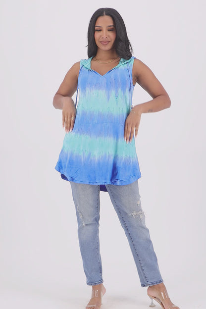 Hooded Tie Dye Beach Cover-Up 21905