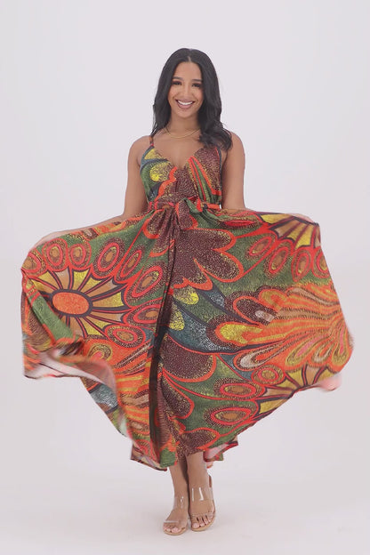 African Print Silk Dress AB160501