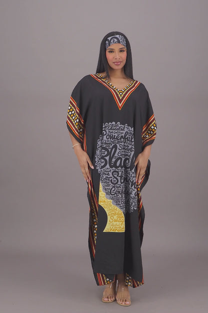 Dashiki Border Print Kaftan KAF-42203