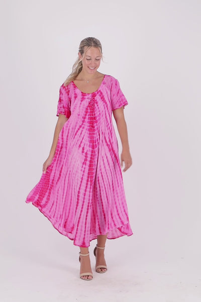 Cap Sleeve Tie Dye Dress 17601