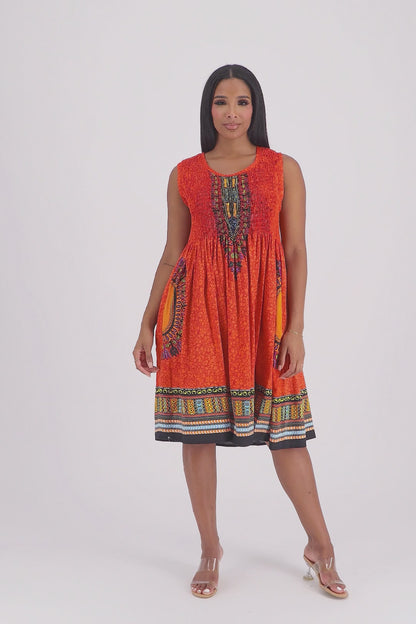 Dashiki Print Tank Dress 3639