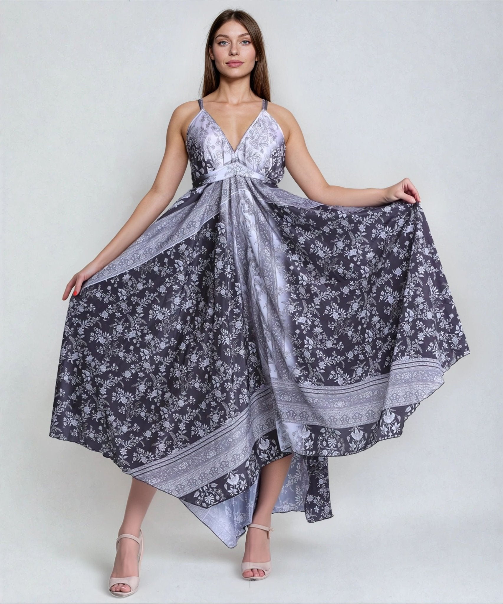 Printed Silk Dress AB - 12009 - Advance Apparels Inc