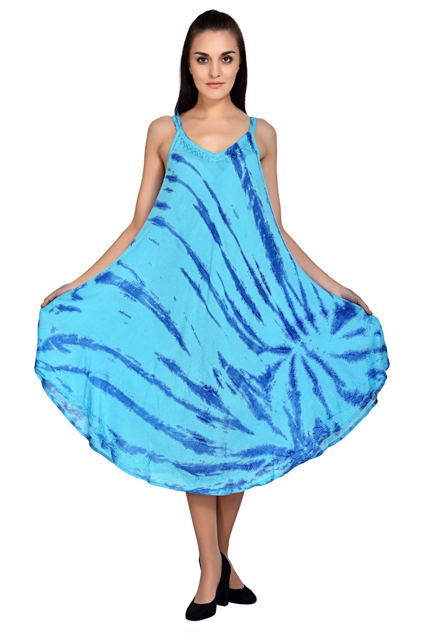Rayon Beach Tie Dye Dress 3+ Colors 20322 Green / L/XL Rayon Beach Tie Dye Dress 3+ Colors 20322 Green / L/XL