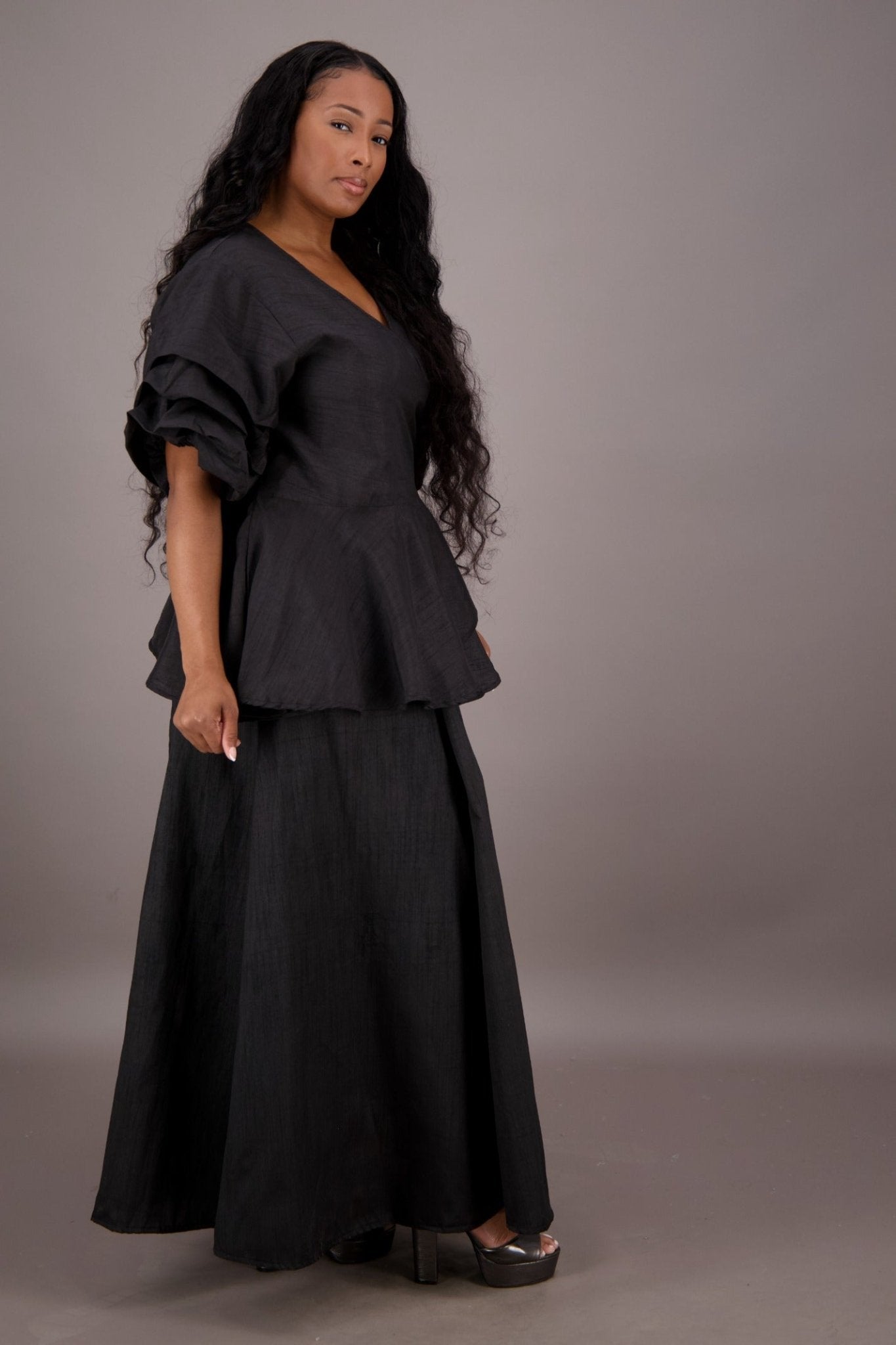 Regal Peplum Skirt Set APS - 25072 - Advance Apparels Inc