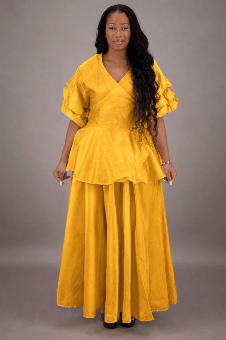 Regal Peplum Skirt Set APS-25072 - Advance Apparels Inc