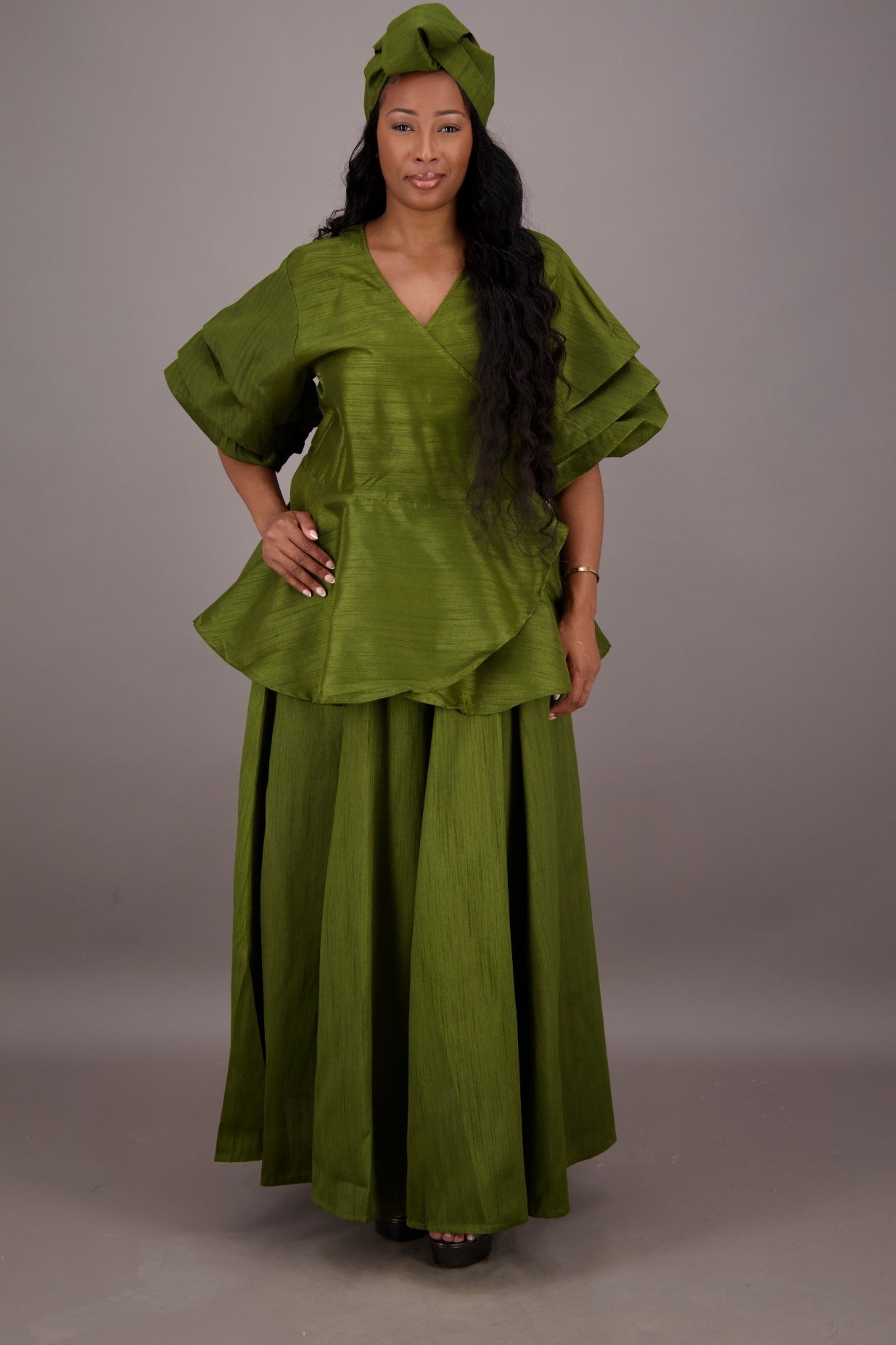 Regal Peplum Skirt Set APS - 25072 - Advance Apparels Inc
