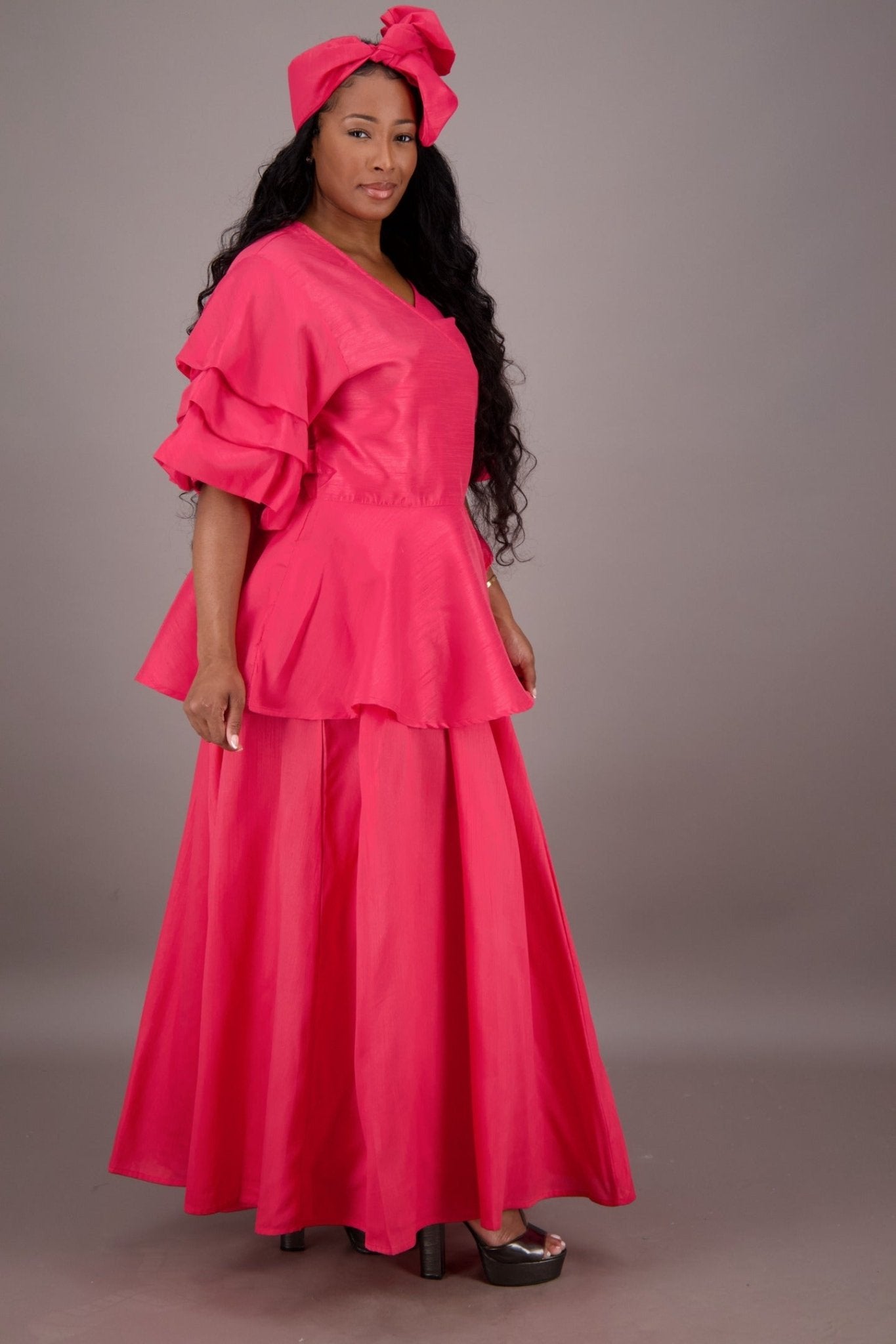 Regal Peplum Skirt Set APS - 25072 - Advance Apparels Inc