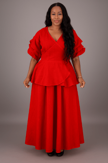 Regal Peplum Skirt Set APS - 25072 - Advance Apparels Inc