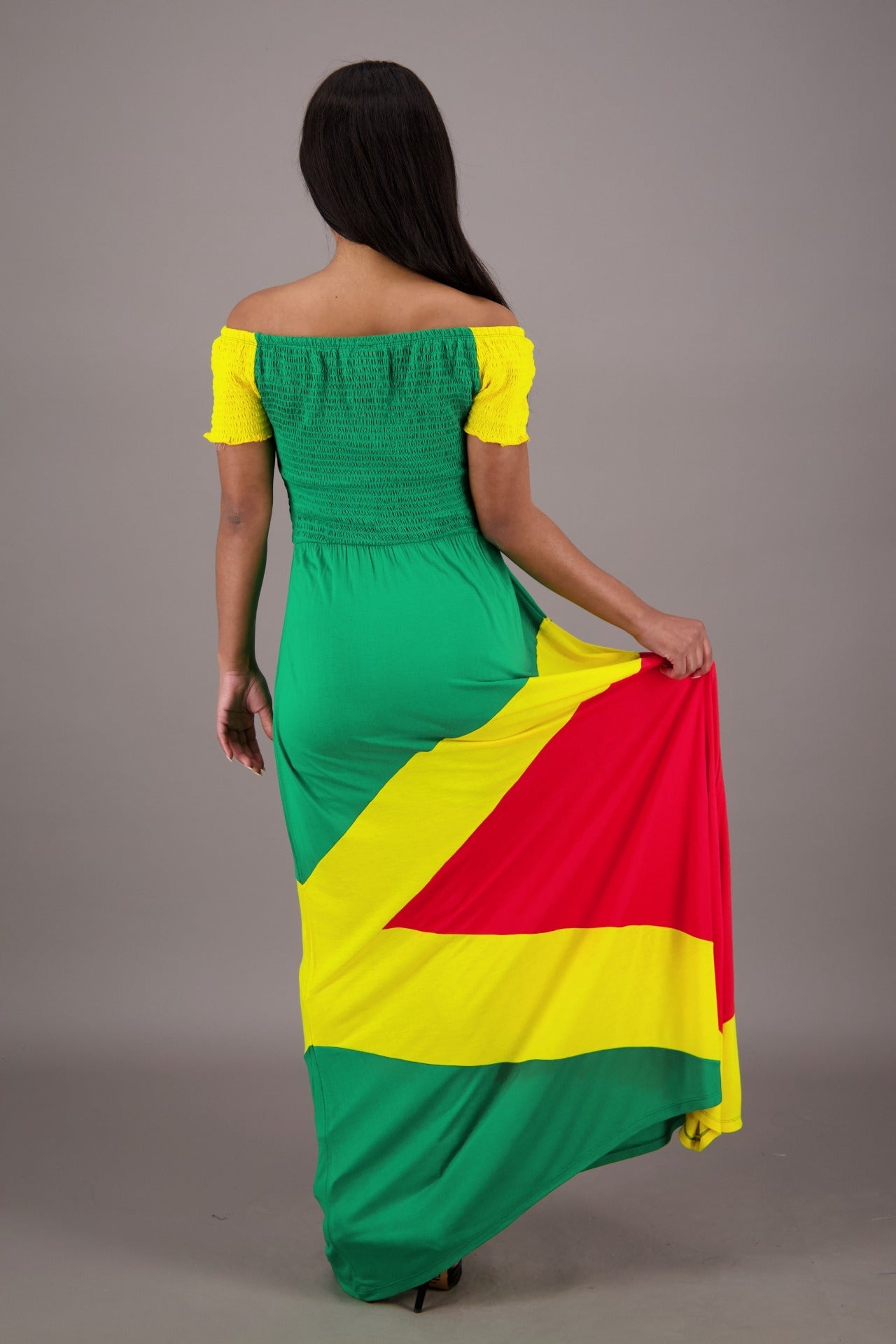 Reggae Sunrise Rasta Maxi Dress R - 489 - Advance Apparels Inc