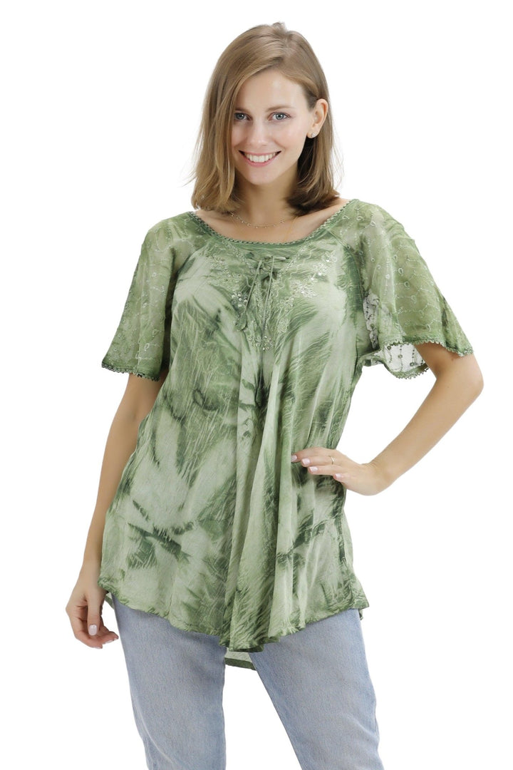 Mara Dye Tiered Blouse