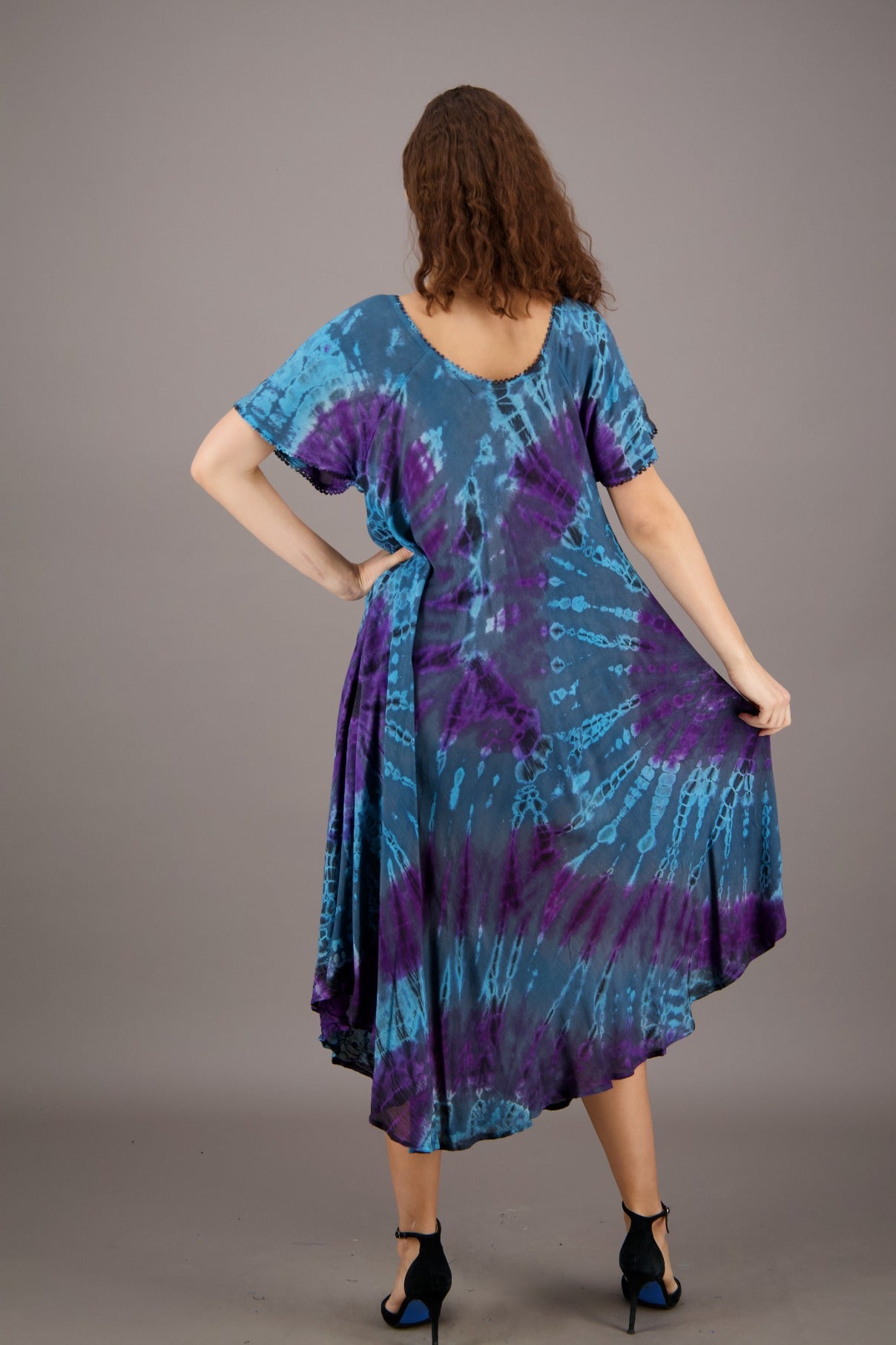 Retro Tie Dye Cap Sleeve Dress 24682 - Advance Apparels Inc