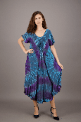 Retro Tie Dye Cap Sleeve Dress 24682 - Advance Apparels Inc