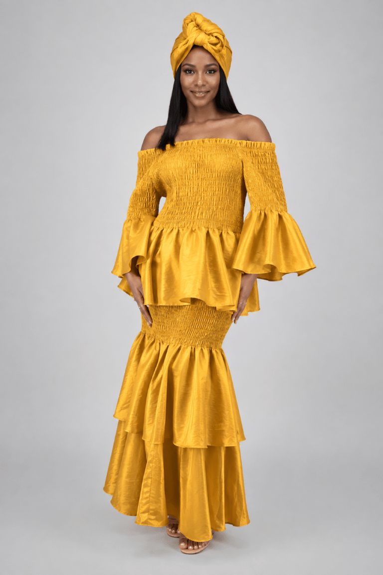 Ruffle Sleeve Button Dress AD25013 - Advance Apparels Inc