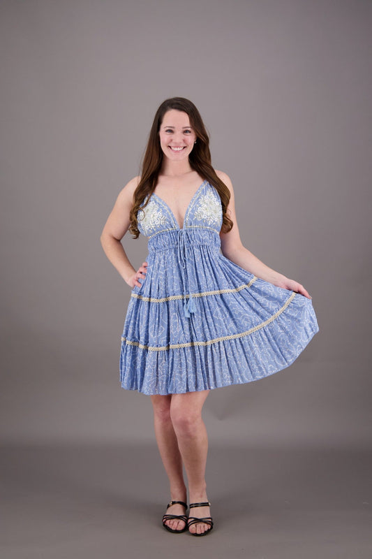 Santorini Pastel Middy Dress 24930 - Advance Apparels Inc