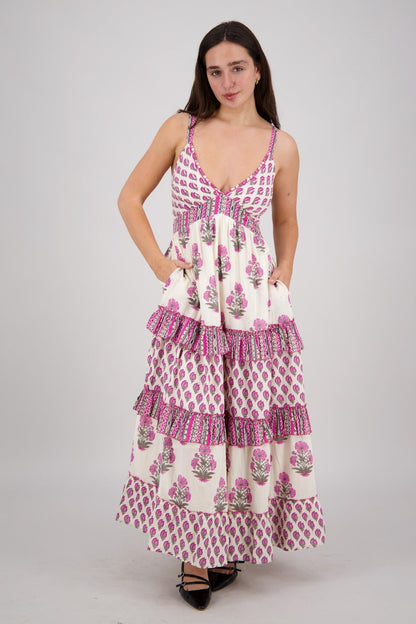 Saphira Block Print Maxi 25201 - Advance Apparels Inc