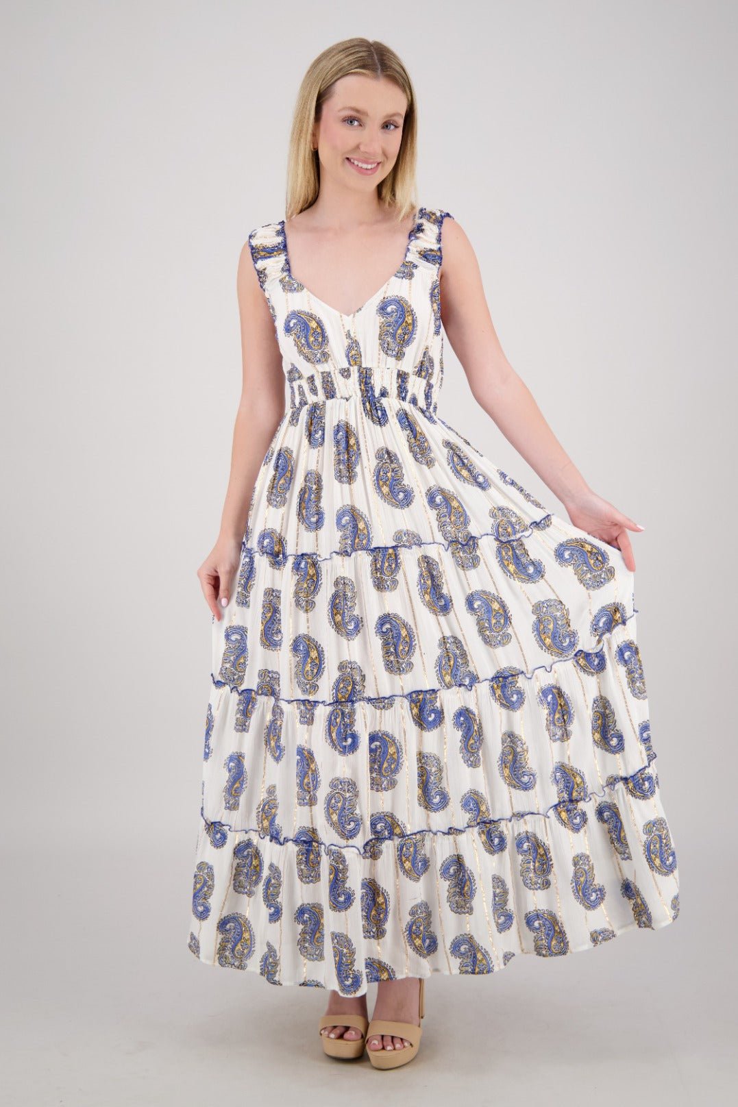 Sariyah Paisley Tiered Maxi - Advance Apparels Inc
