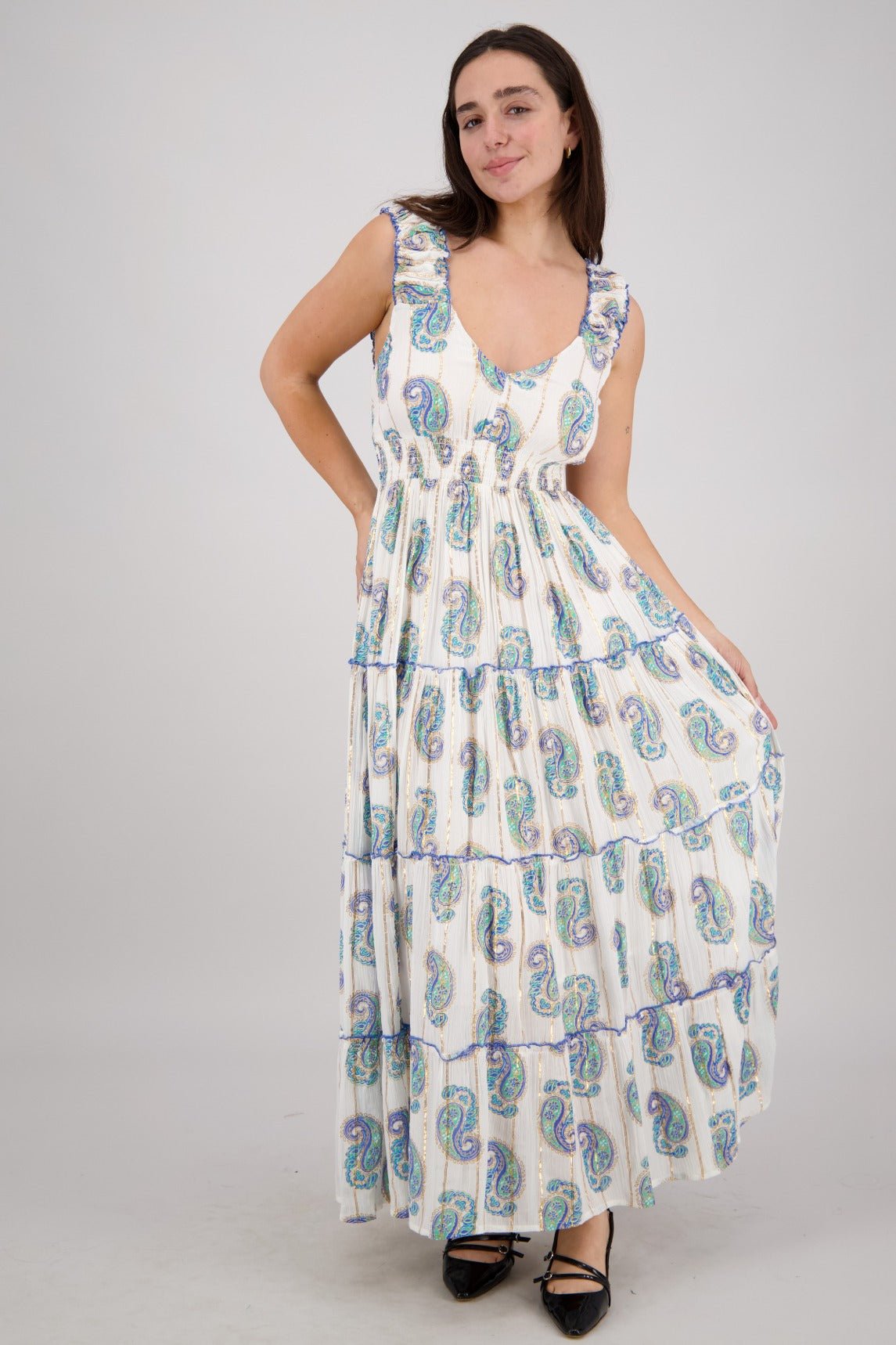 Sariyah Paisley Tiered Maxi - Advance Apparels Inc