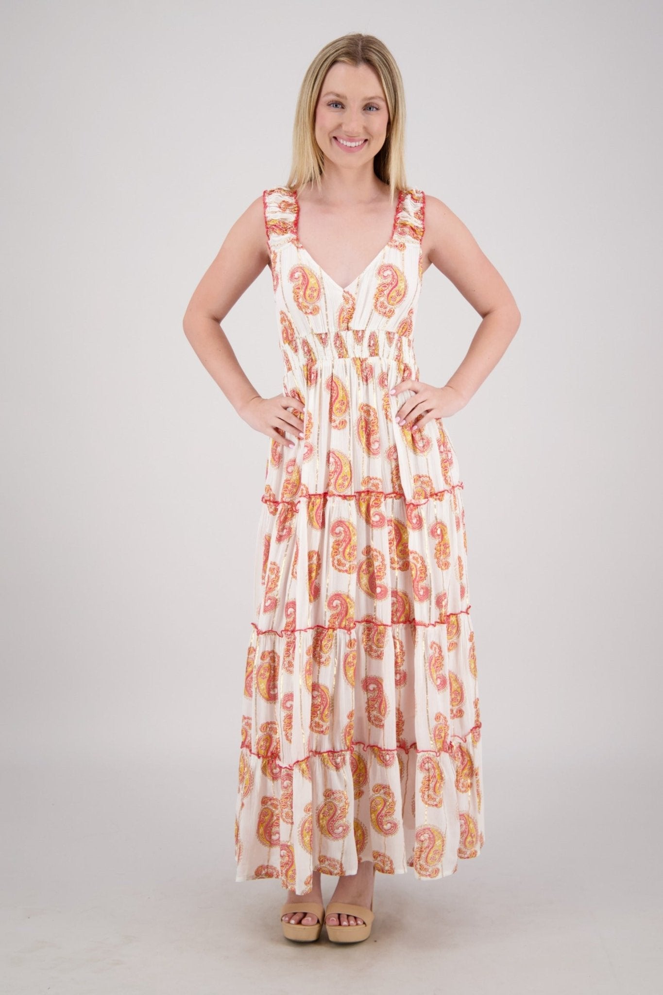 Sariyah Paisley Tiered Maxi - Advance Apparels Inc