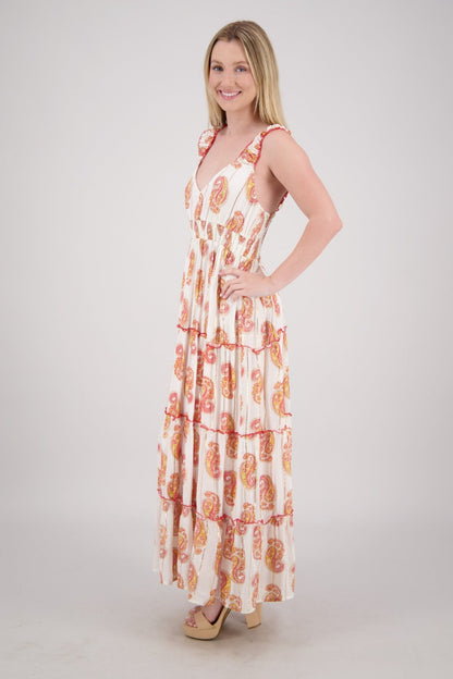 Sariyah Paisley Tiered Maxi - Advance Apparels Inc