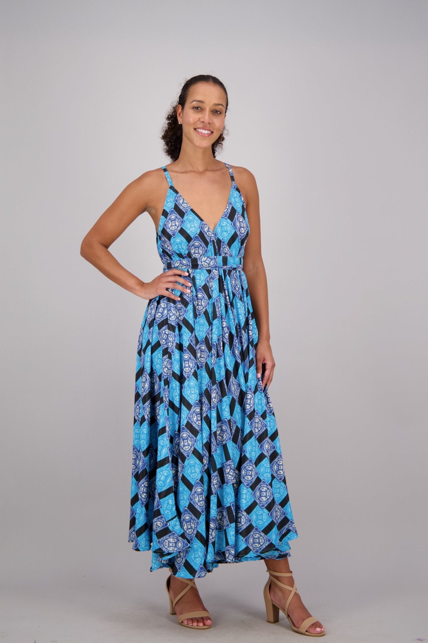 Serai Maxi Dress – Mosaic Stripe AB16077 - Advance Apparels Inc