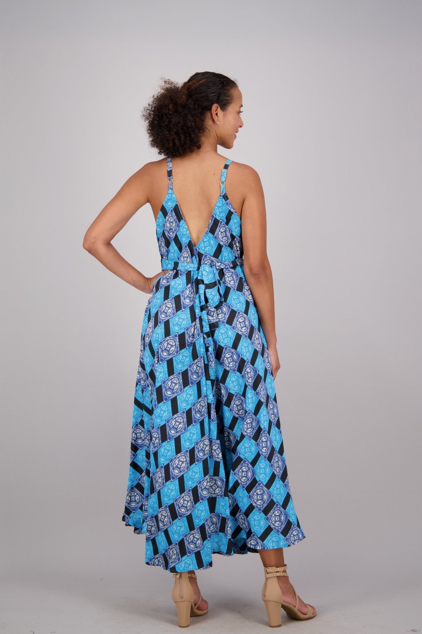 Serai Maxi Dress – Mosaic Stripe AB16077 - Advance Apparels Inc