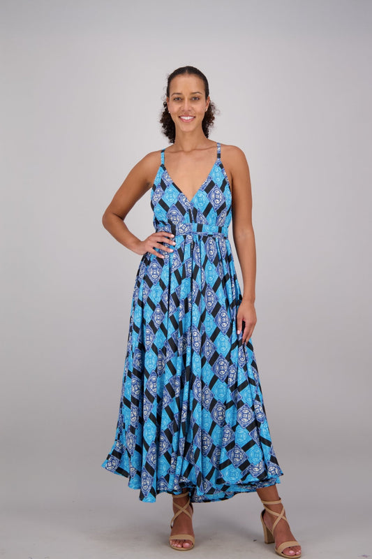 Serai Maxi Dress – Mosaic Stripe AB16077 - Advance Apparels Inc