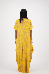"She Believed" Gold Print Kaftan CH8858 - Advance Apparels Inc