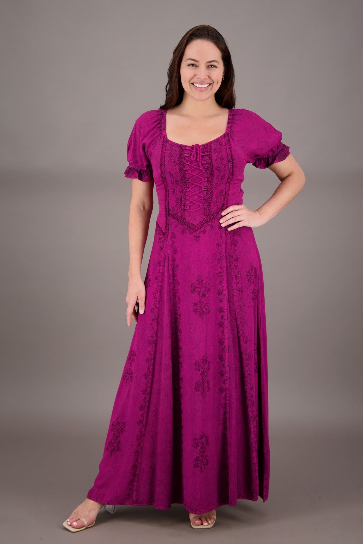 Short Sleeve Renaissance Dress 162100 Purple / 1X/2X Short Sleeve Renaissance Dress 162100 Purple / 1X/2X