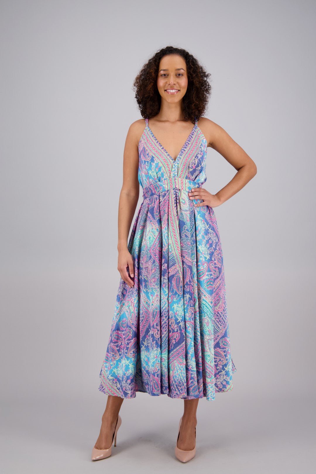 Silk Maxi Dress w/ Adjustable Tie One Size Fits Most AB16052 C1 / One Size Fits Most Silk Maxi Dress w/ Adjustable Tie One Size Fits Most AB16052 C1 / One Size Fits Most