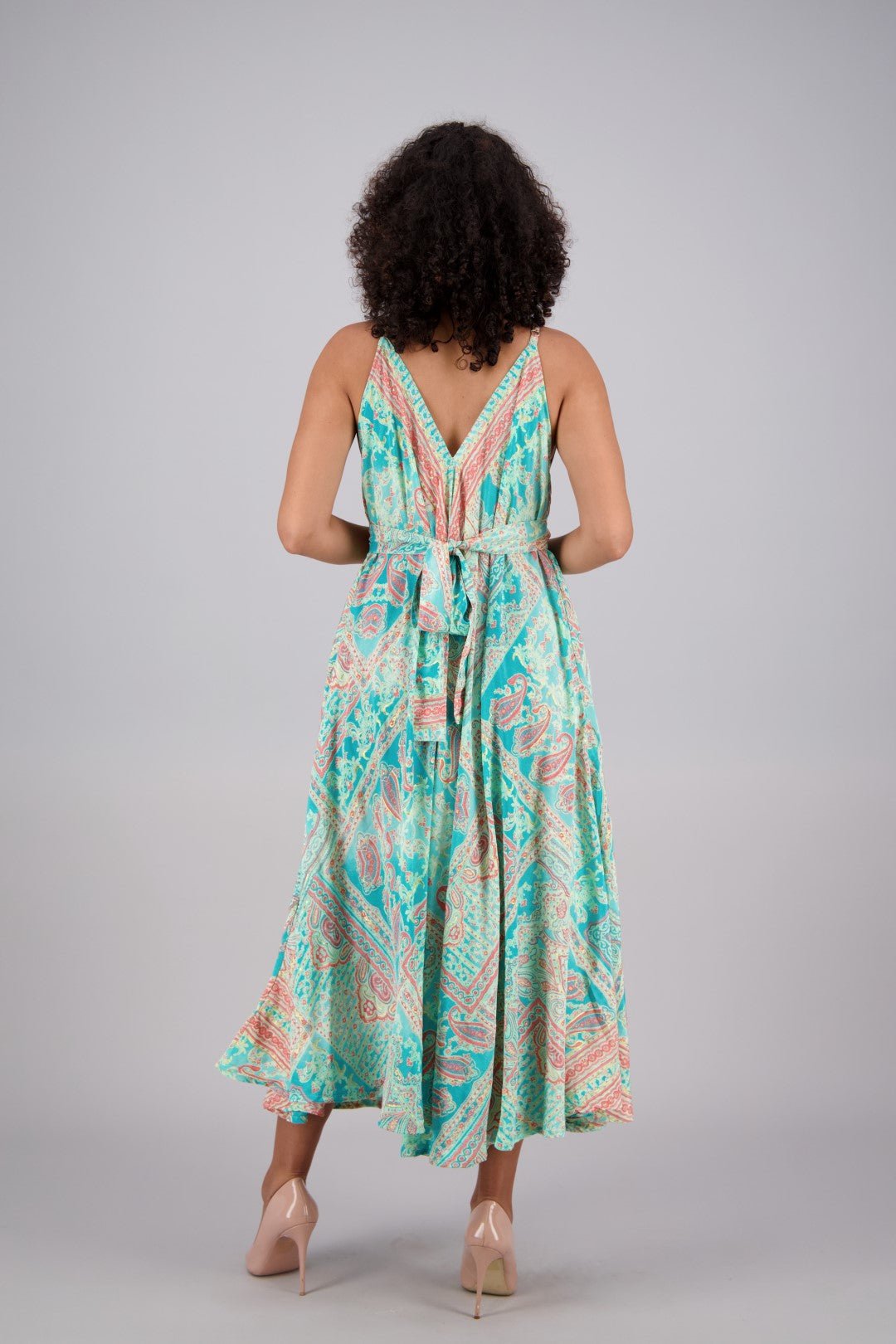 Silk Maxi Dress w/ Adjustable Tie One Size Fits Most AB16052 C1 / One Size Fits Most Silk Maxi Dress w/ Adjustable Tie One Size Fits Most AB16052 C1 / One Size Fits Most