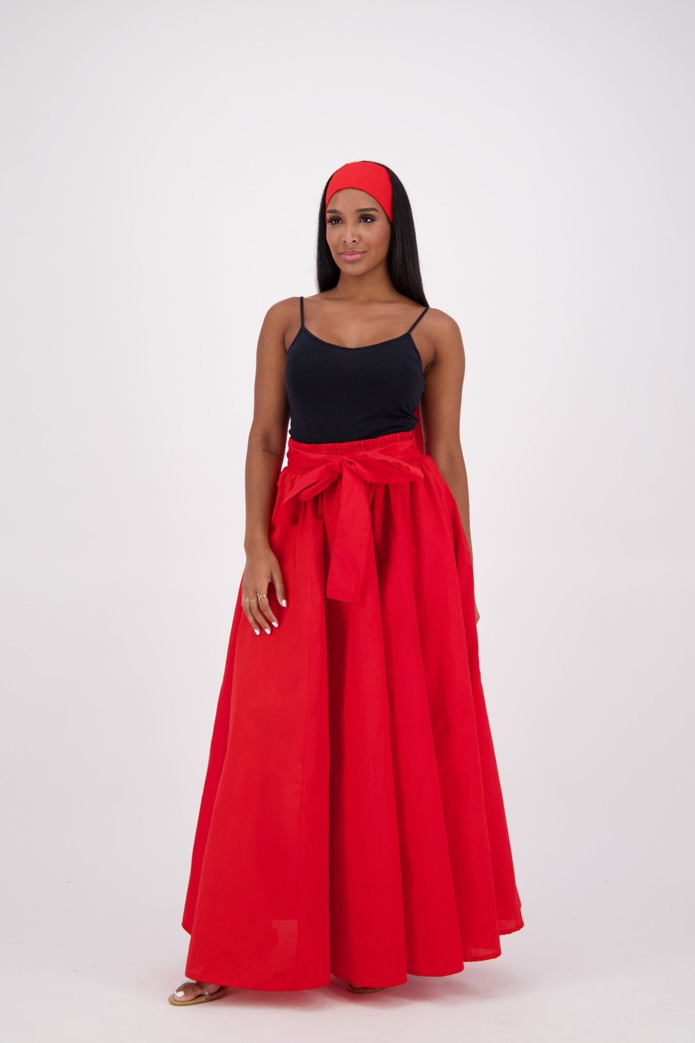 SIlk/Poly Blend Long Maxi Skirt 24317 Red - Advance Apparels Inc