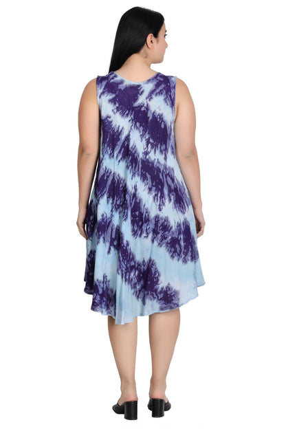 Sleeveless Fish Print Tie Dye Dress 362171R - Advance Apparels Inc