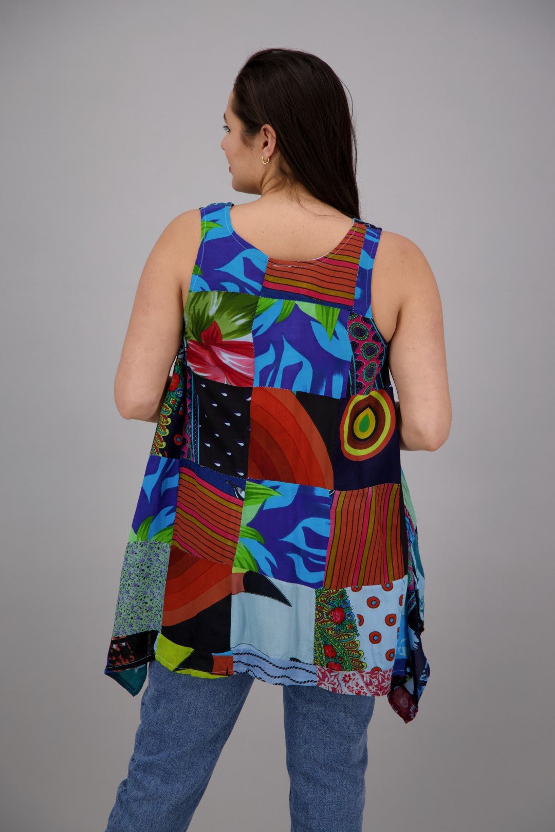 Sleeveless Patchwork Blouse PAT - 3265 - Advance Apparels Inc