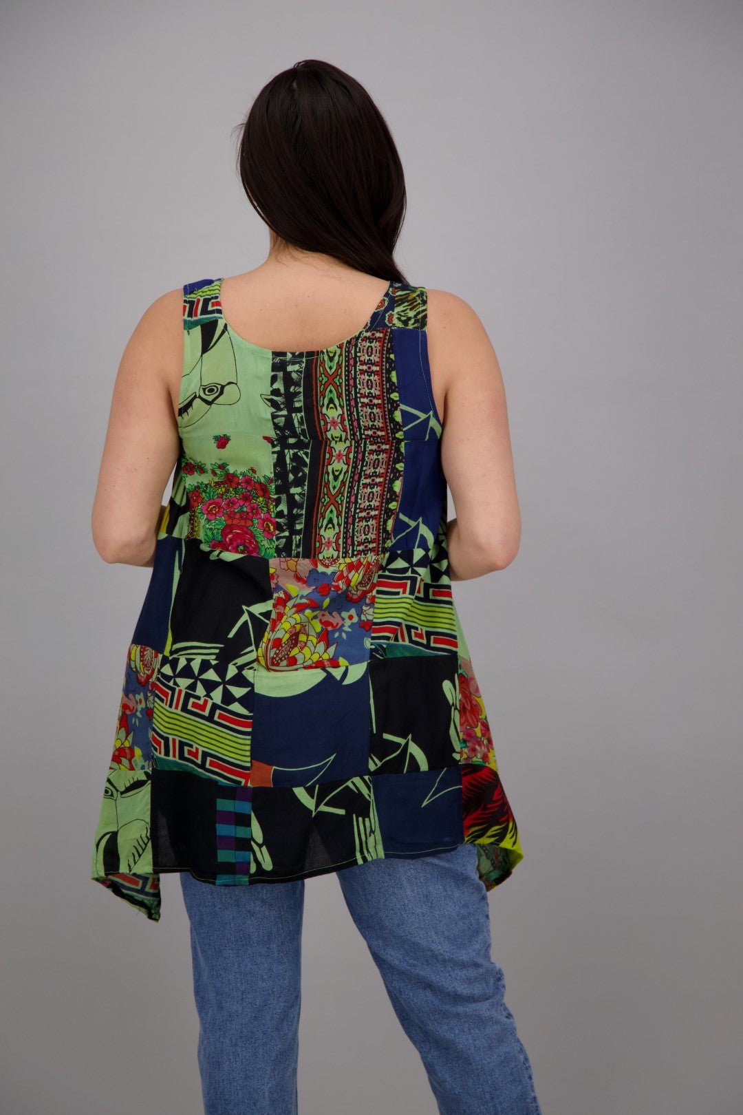 Sleeveless Patchwork Blouse PAT - 3265 - Advance Apparels Inc