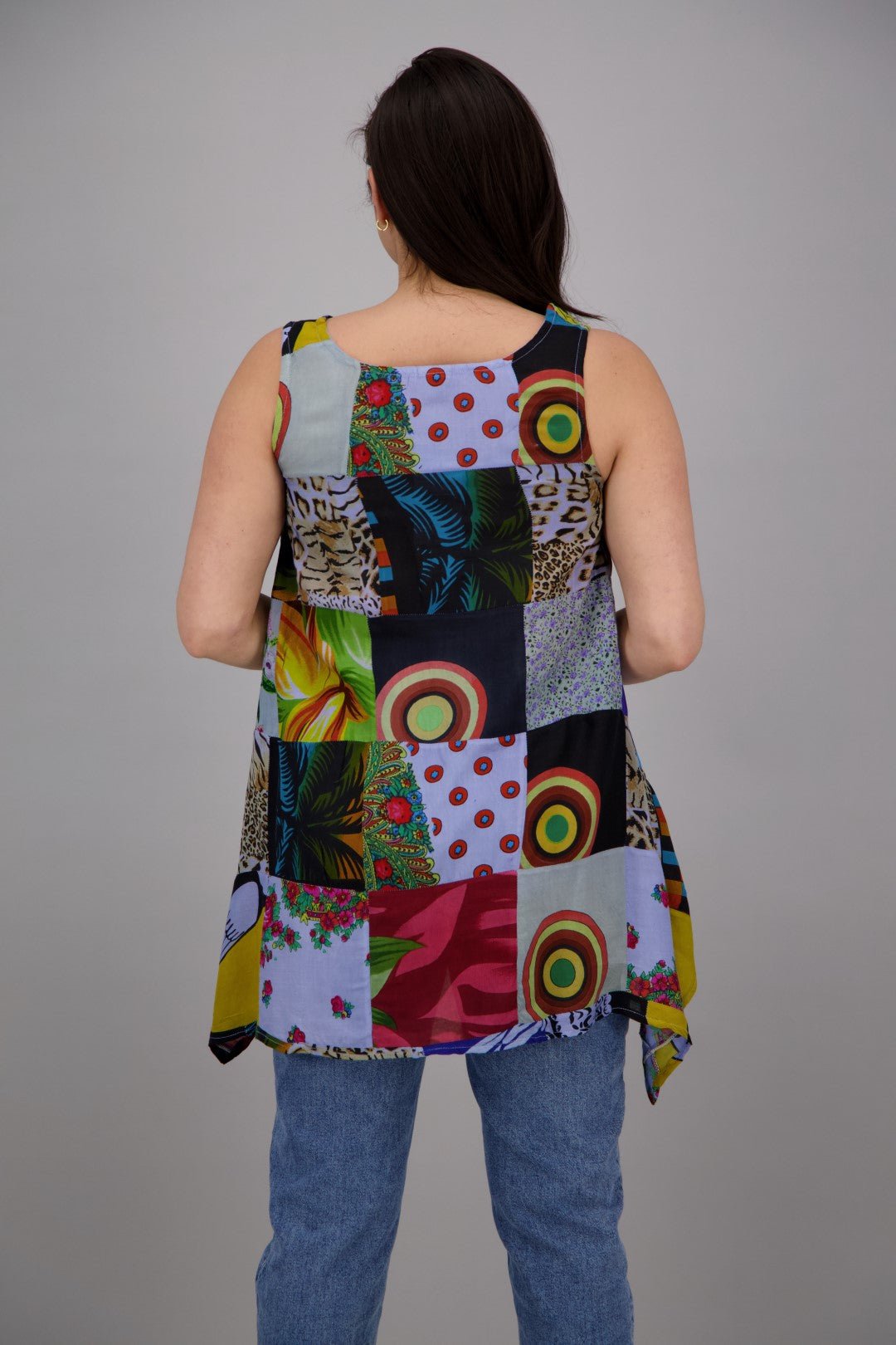 Sleeveless Patchwork Blouse PAT - 3265 - Advance Apparels Inc