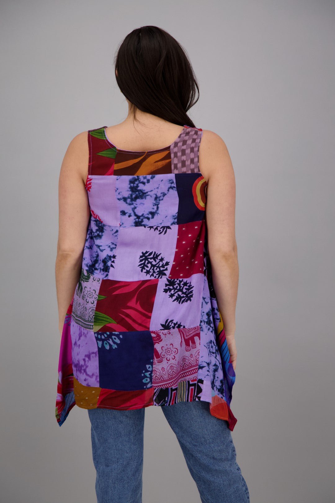 Sleeveless Patchwork Blouse PAT - 3265 - Advance Apparels Inc