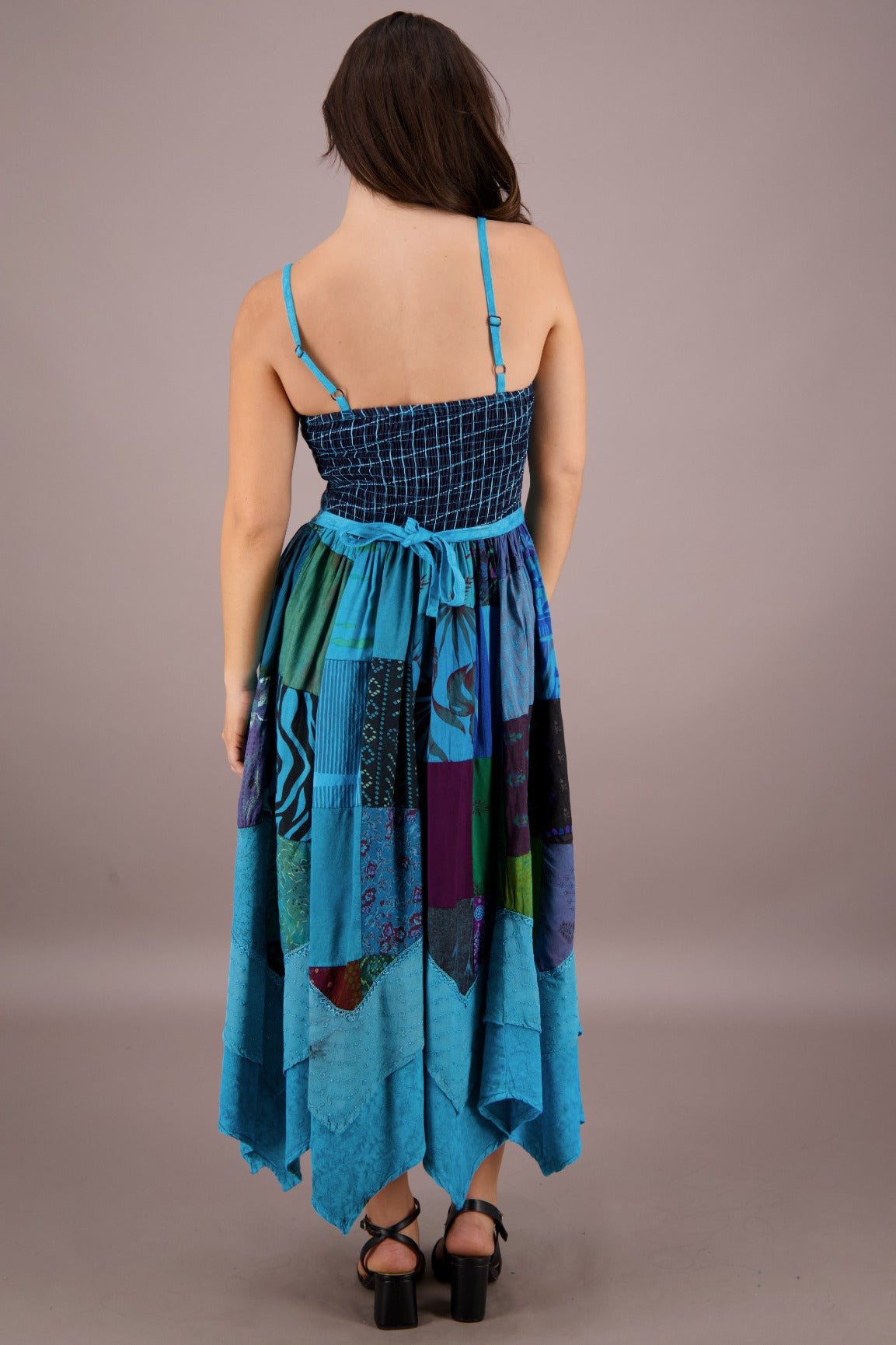 Sleeveless Patchwork Maxi Dress PAT - 3296 - Advance Apparels Inc