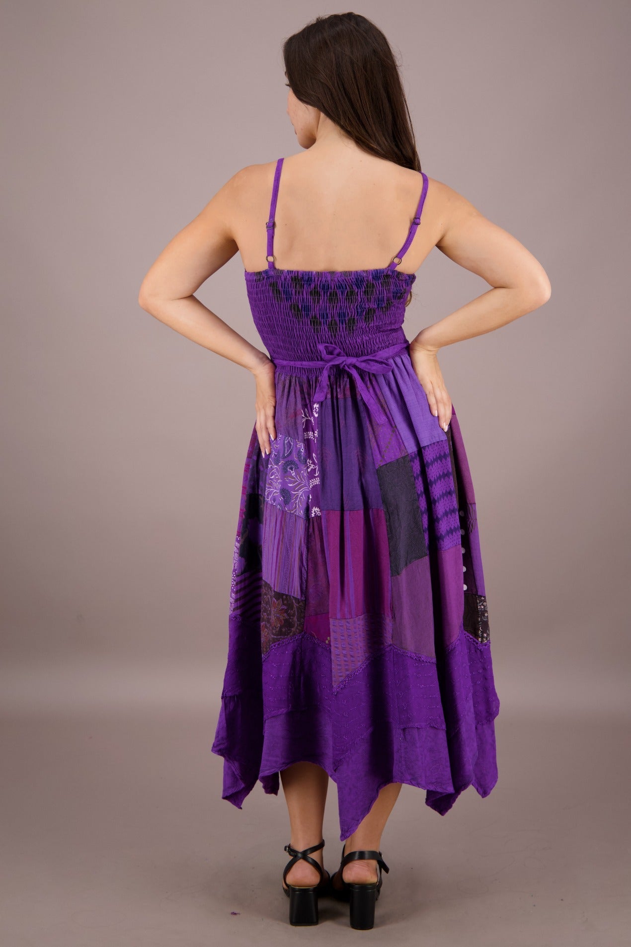 Sleeveless Patchwork Maxi Dress PAT - 3296 - Advance Apparels Inc
