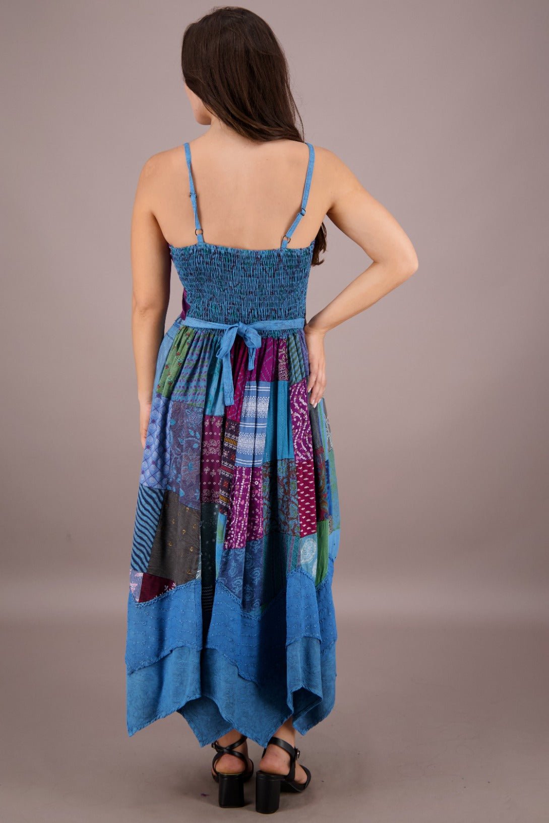 Sleeveless Patchwork Maxi Dress PAT - 3296 - Advance Apparels Inc