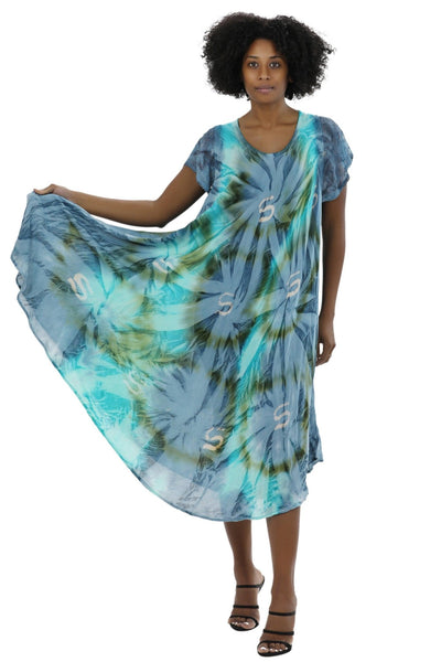 Sleeveless Tie Dye Beach Dress 13880 - Advance Apparels Inc